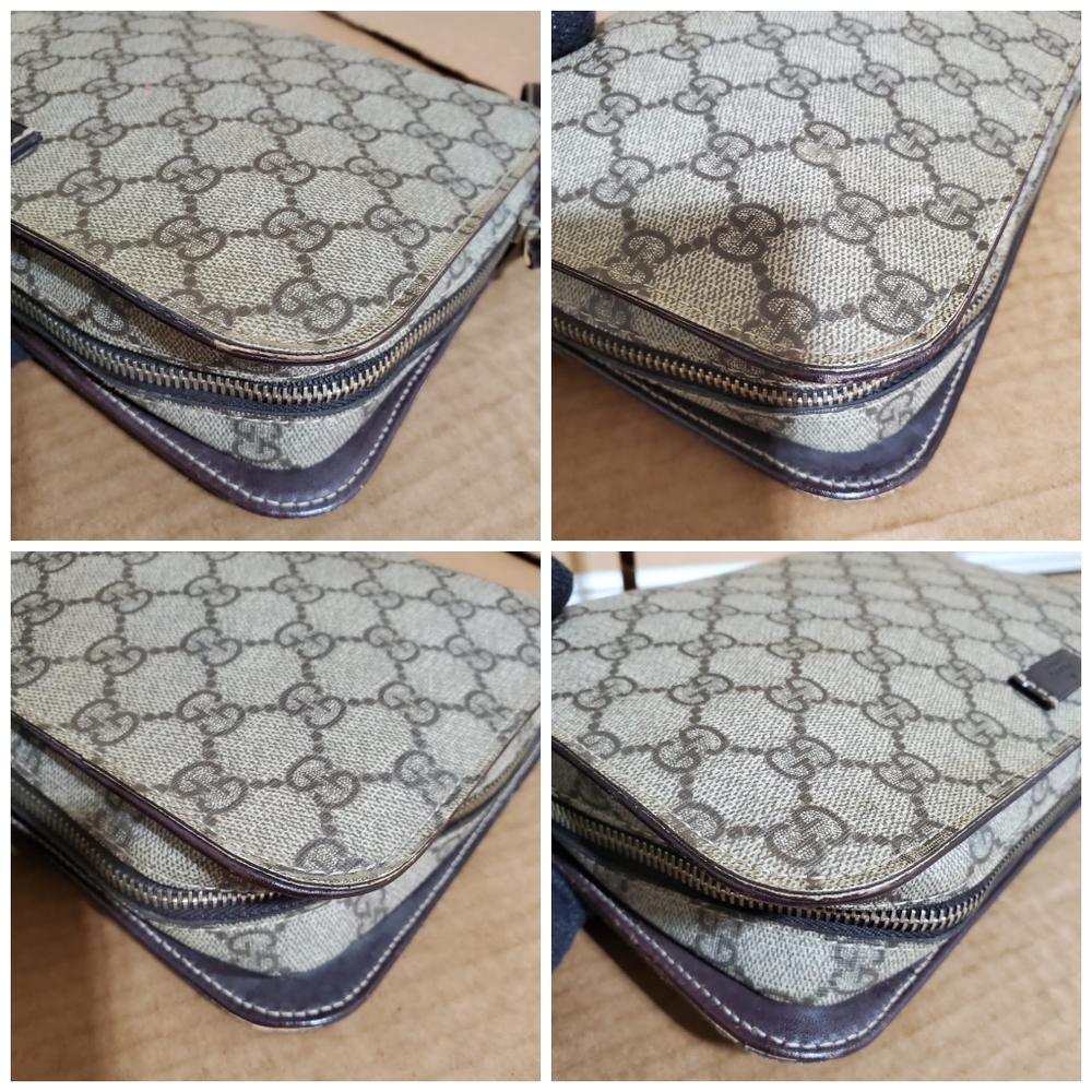 Gucci Gg Supreme Beige/Brown Leather Wristlet - Picture 7 of 13